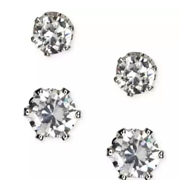 🎁Anne Klein Set Of 2 Crystal Cubic Zirconia Earrings - Picture 2 of 6